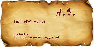 Adleff Vera névjegykártya